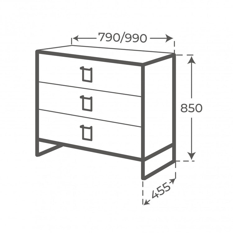 Mueble de baño tres cajones Gorbea