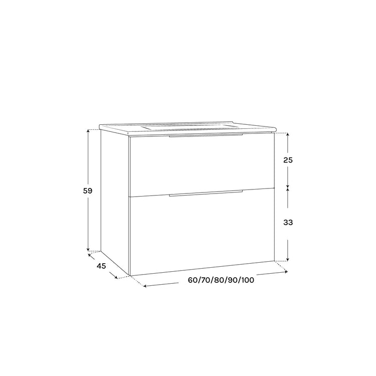 Mueble de lavabo suspendido Galsaky