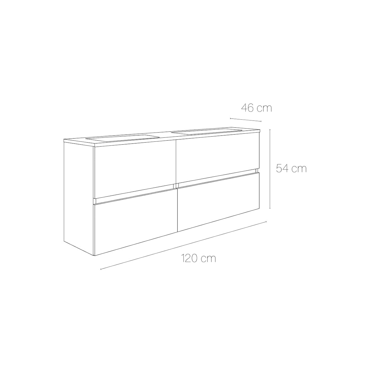 Mueble lavabo doble seno Esencial - The Bath