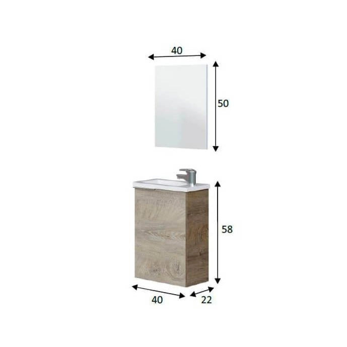 Mueble mini para baño con lavabo Compact