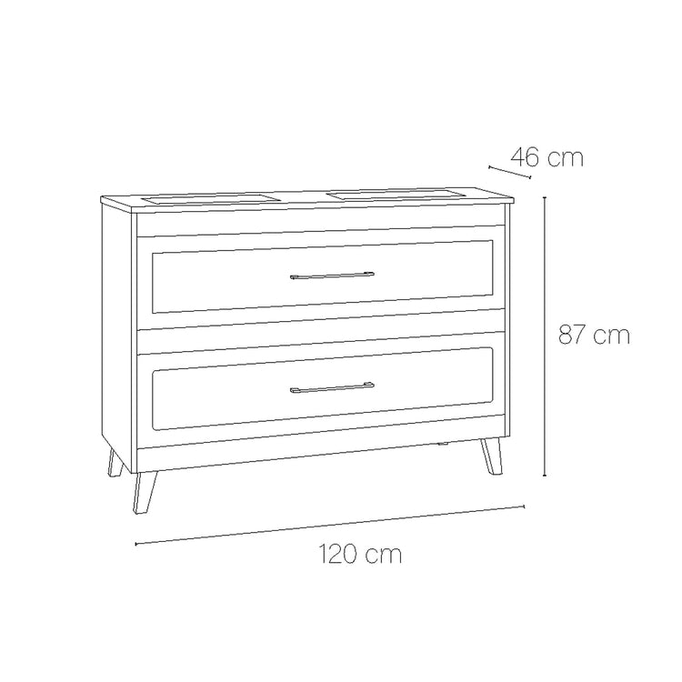 Mueble para baño con cajones Vintage top