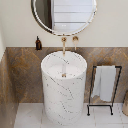 Pack Inodoro Blanco Marmolado + Lavabo Blanco Marmolado Líjar - Thebath