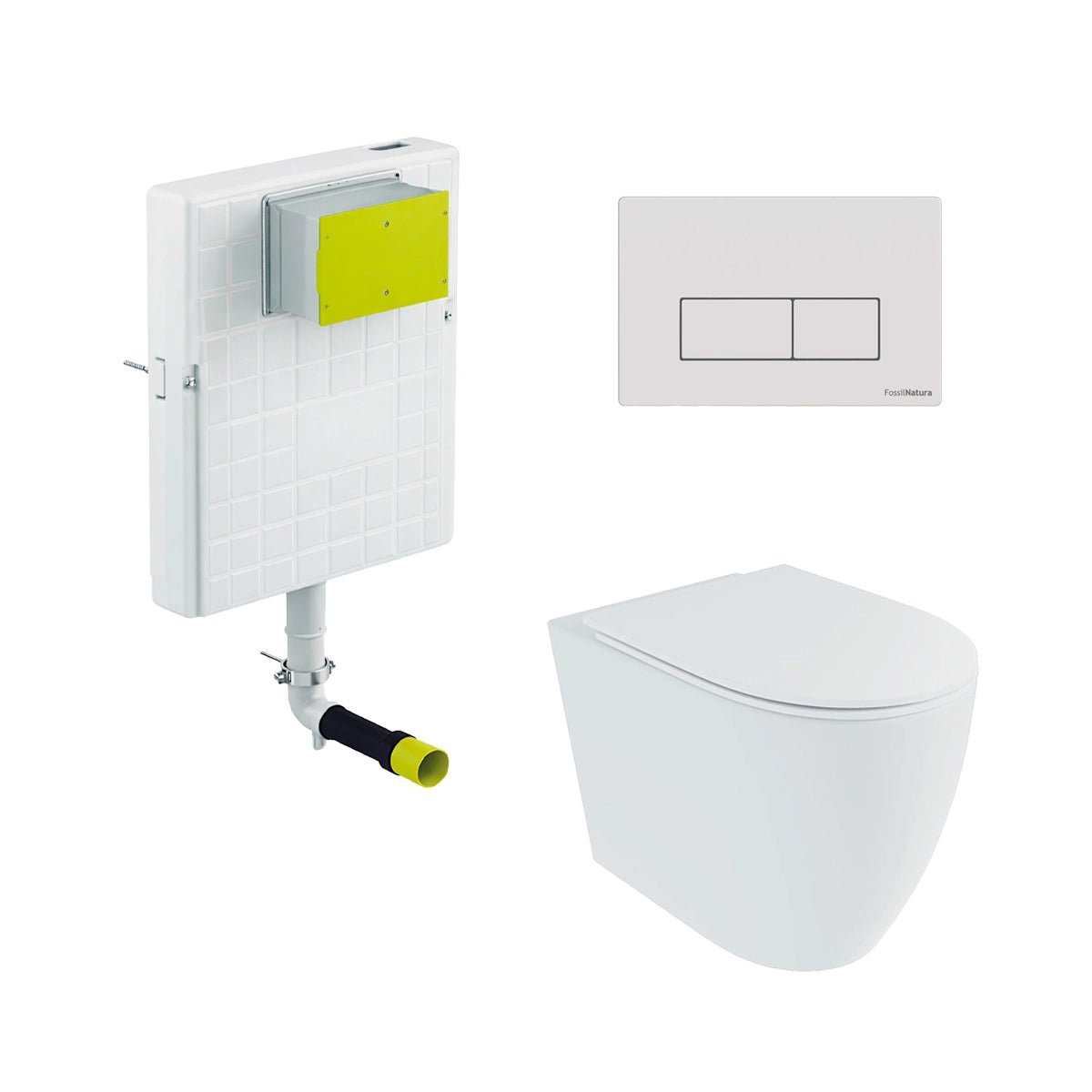 Pack inodoro compacto blanco mate Elba + cisterna empotrada - The Bath
