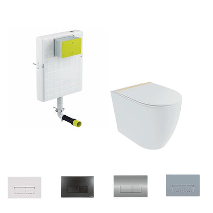 Pack inodoro compacto blanco mate Elba + cisterna empotrada - The Bath