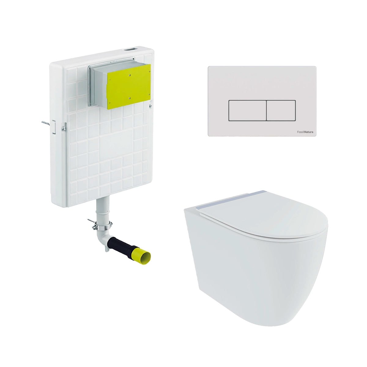 Pack inodoro compacto blanco mate Elba + cisterna empotrada - The Bath