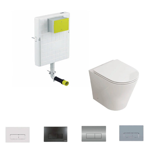 Pack inodoro compacto Bolonia + cisterna empotrada blanco brillo - The Bath