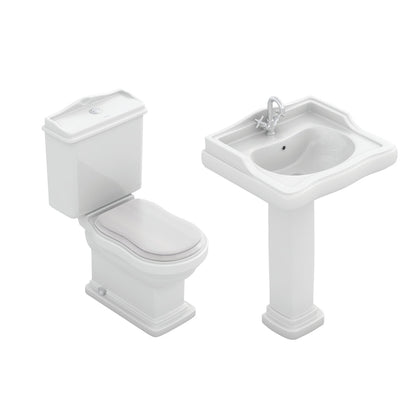 Pack inodoro con tapa madera + Lavabo Atenas - The Bath