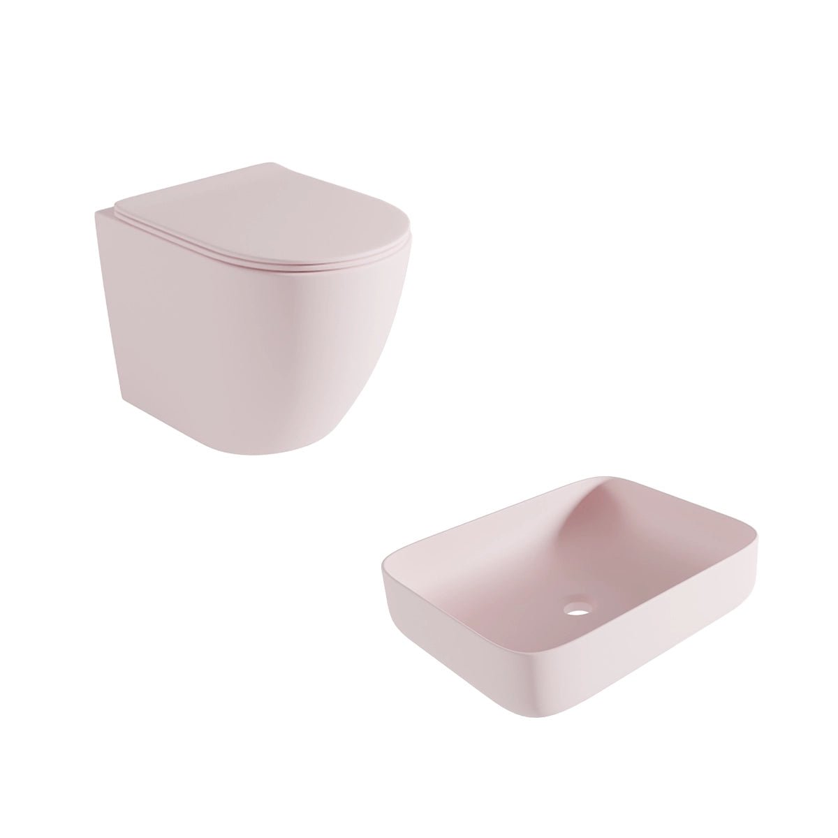 Pack Inodoro + Lavabo Rosa Jana - Thebath