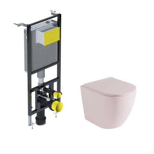 Pack inodoro rosa + cisterna suspendida empotrada - Thebath
