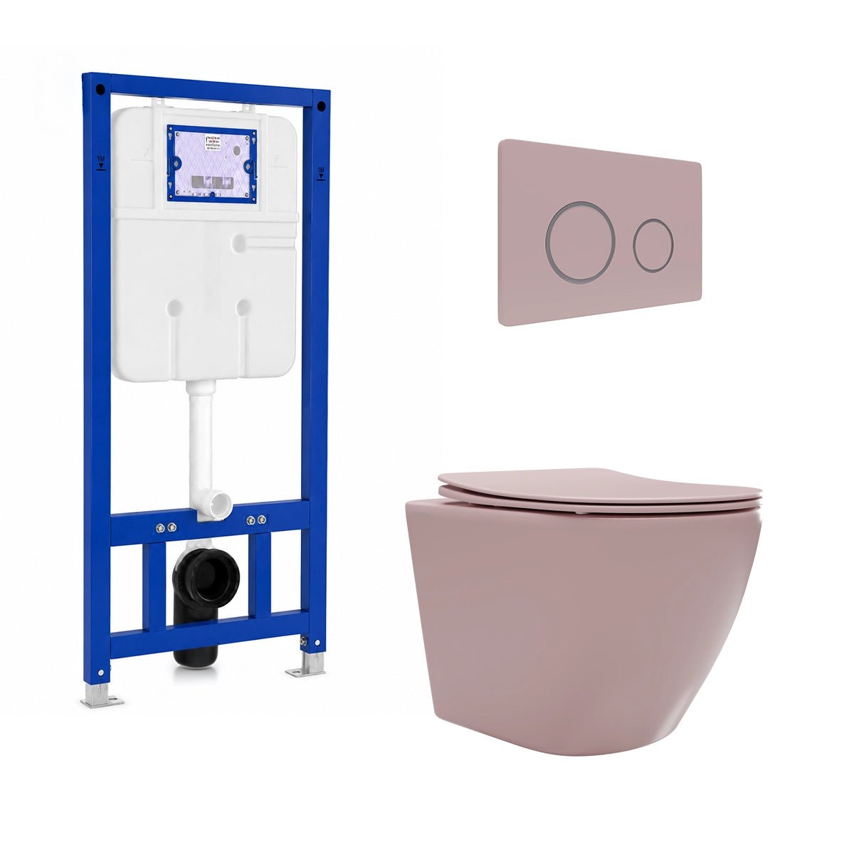 Pack inodoro rosa + cisterna suspendida empotrada - The Bath