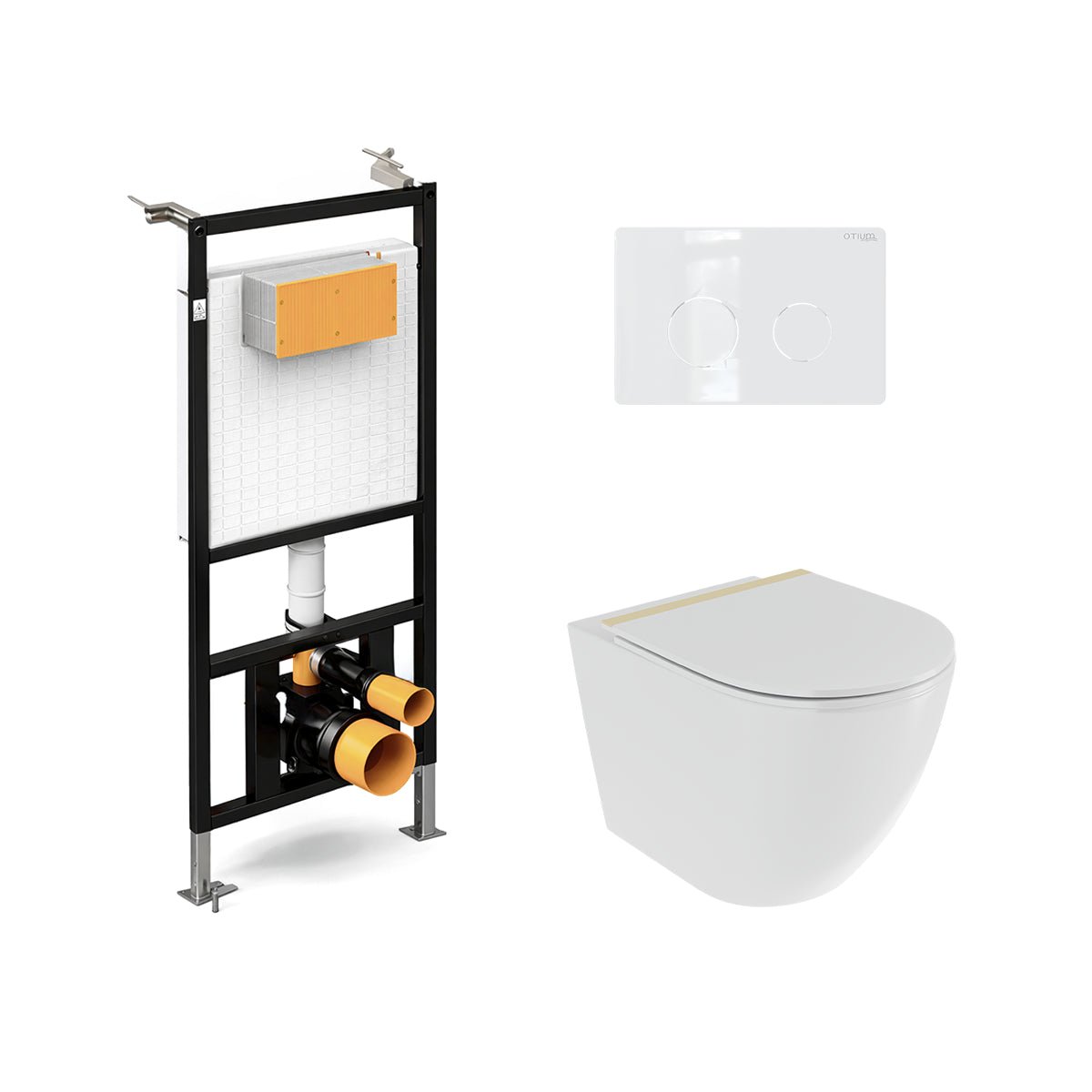 Pack inodoro suspendido Elba blanco brillo + cisterna empotrada - The Bath