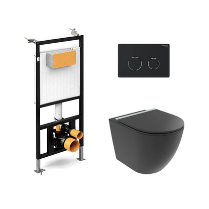 Pack inodoro suspendido Elba negro mate + cisterna empotrada - The Bath