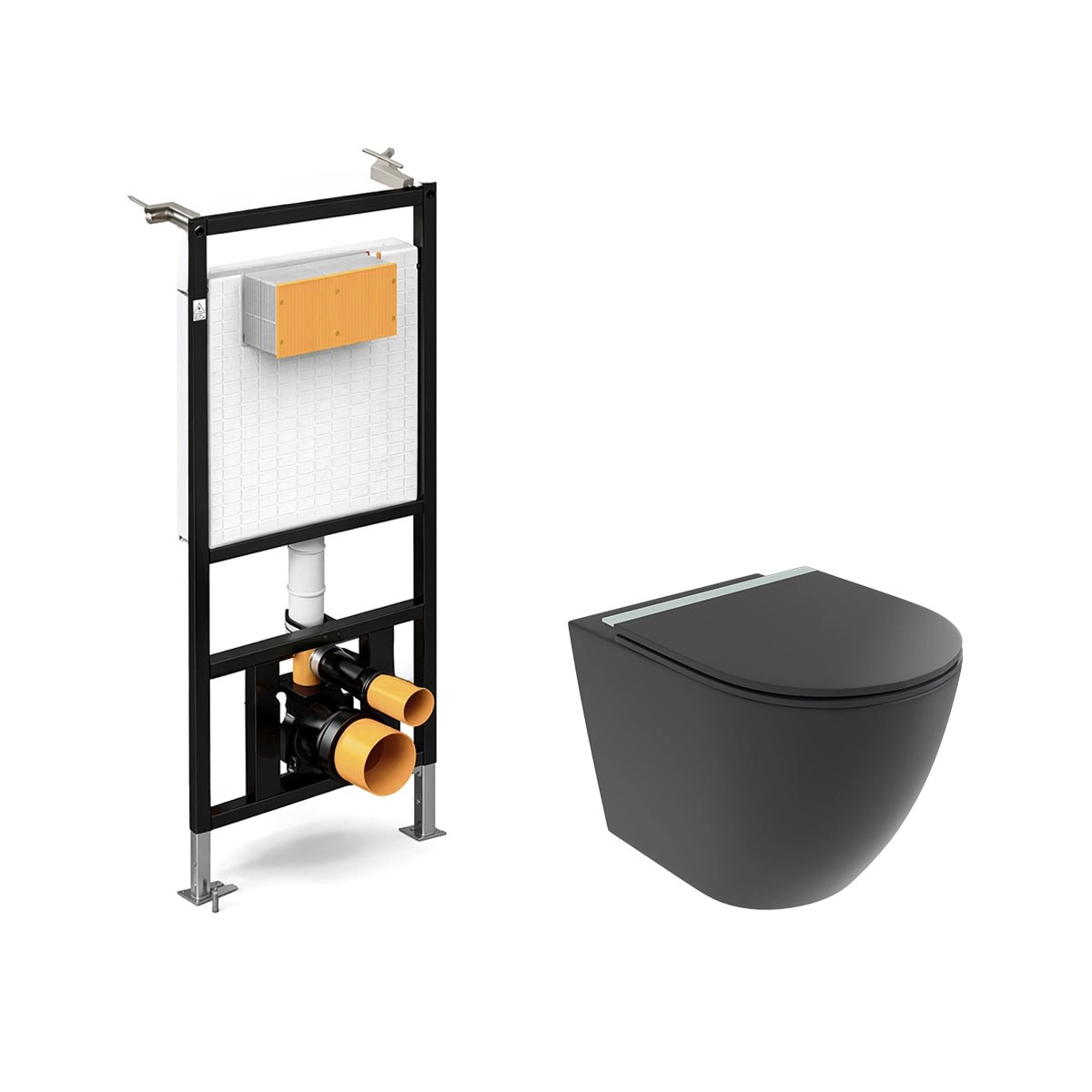 Pack inodoro suspendido Elba negro mate + cisterna empotrada - The Bath