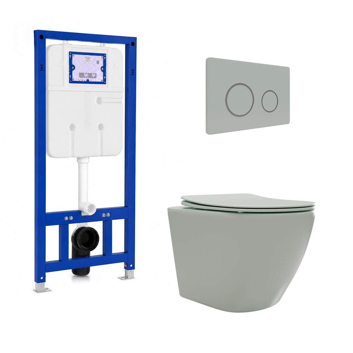 Pack inodoro verde menta + cisterna empotrada - The Bath