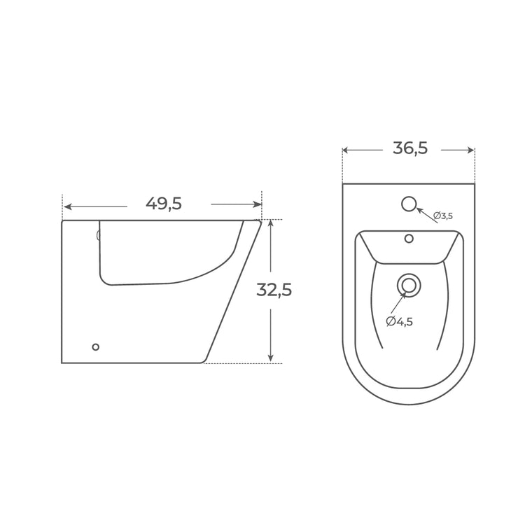 Bidé suspendido Oro-Negro Umbra