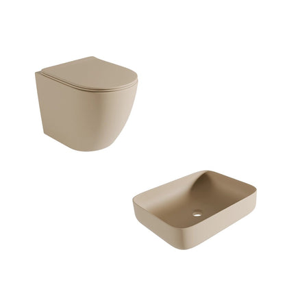 Pack Inodoro y Lavabo Marrón Jana - Thebath