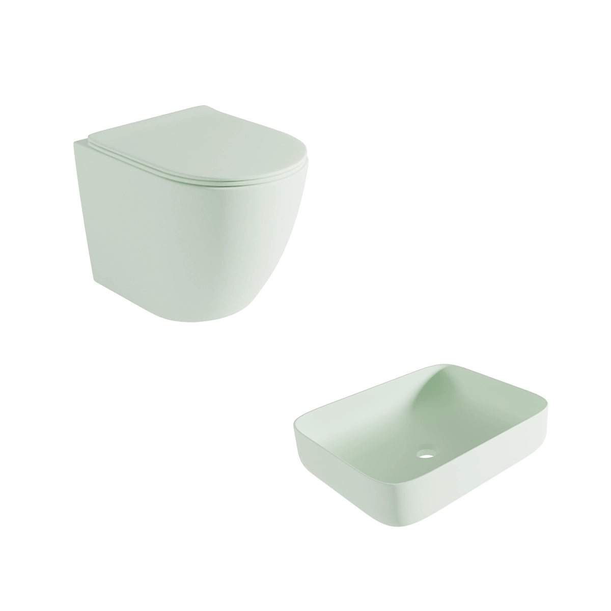 Pack Inodoro y Lavabo Verde Menta Jana - Thebath