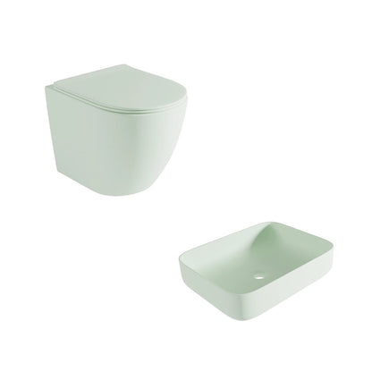 Pack Inodoro y Lavabo Verde Menta Jana - Thebath