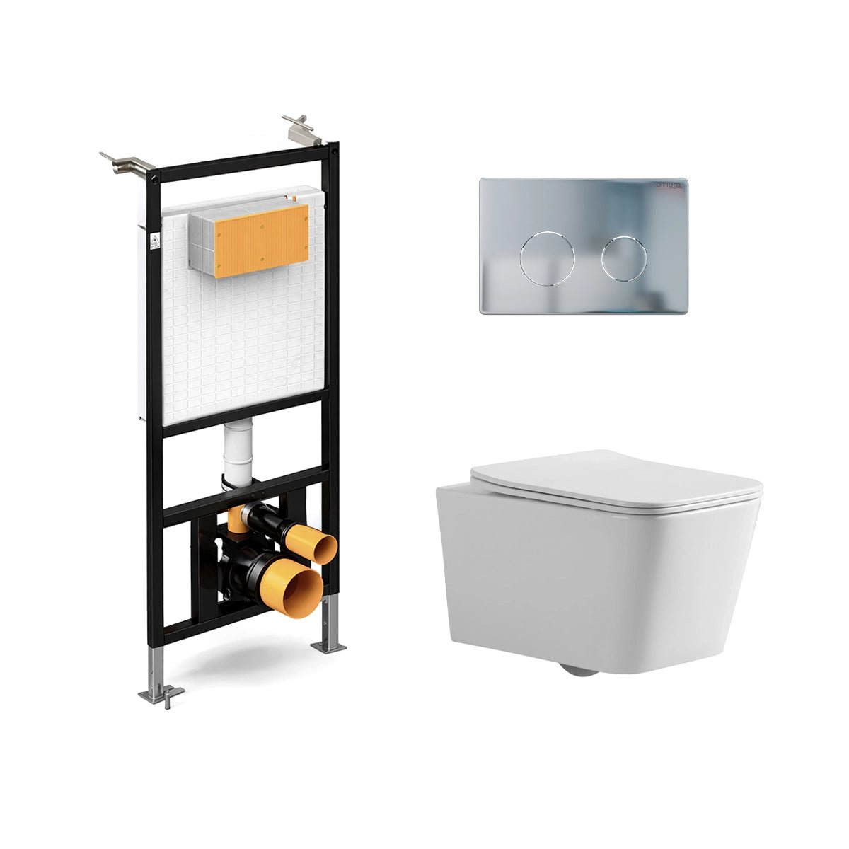 Pack suspendido cisterna empotrada + Wc Suspendido Corvo Rimless - The Bath