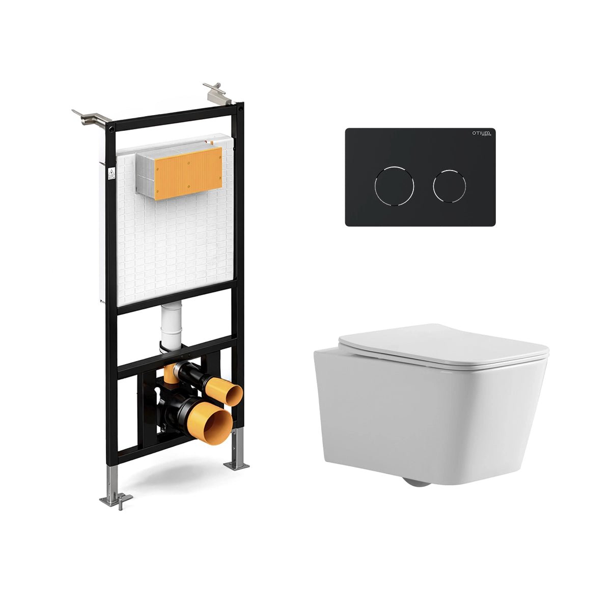 Pack suspendido cisterna empotrada + Wc Suspendido Corvo Rimless - The Bath