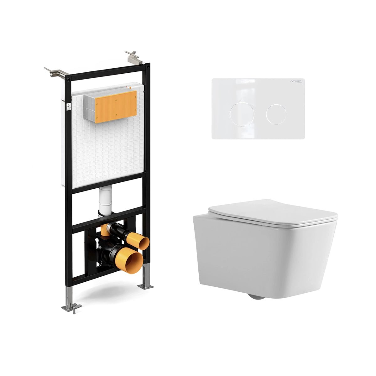 Pack suspendido cisterna empotrada + Wc Suspendido Corvo Rimless - The Bath