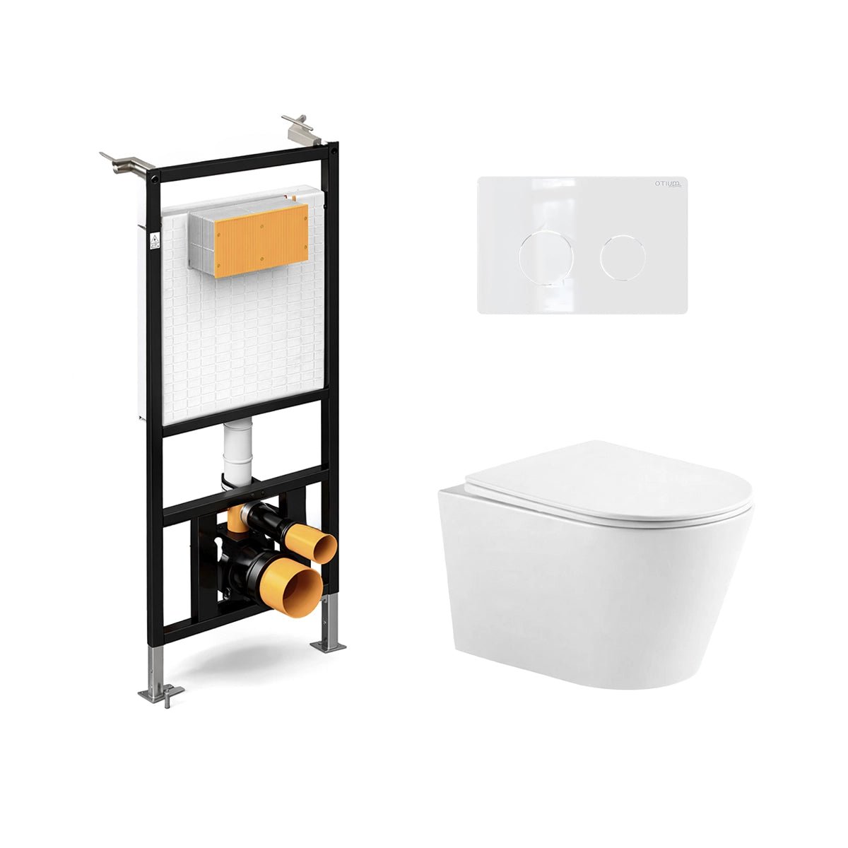 Pack suspendido cisterna empotrada + Wc Suspendido Nevis Rimless - The Bath