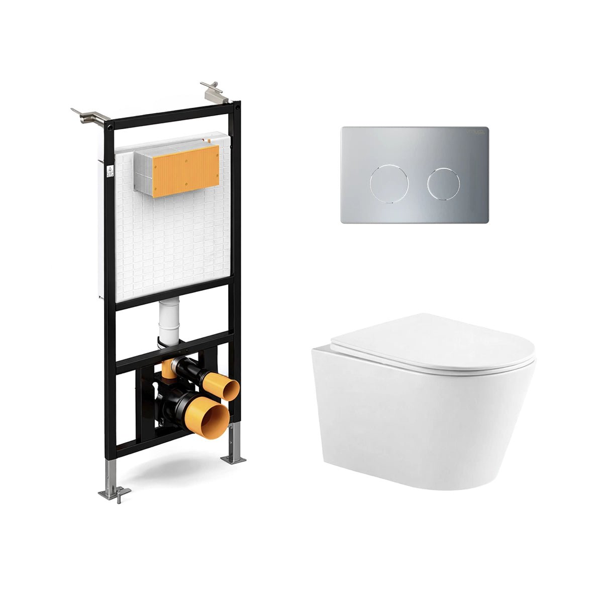 Pack suspendido cisterna empotrada + Wc Suspendido Nevis Rimless - The Bath