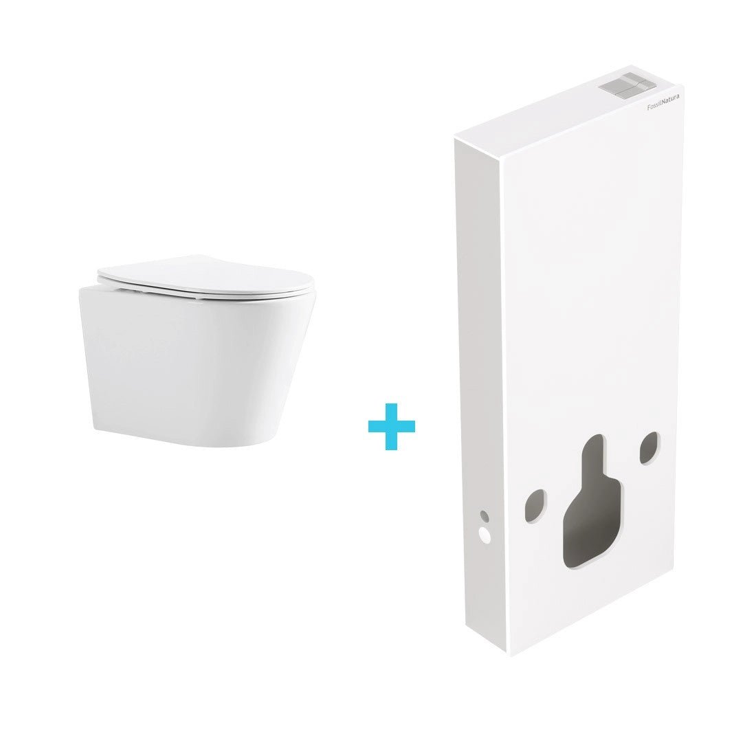 Pack inodoro suspendido Bolonia brillo + cisterna Empire blanca