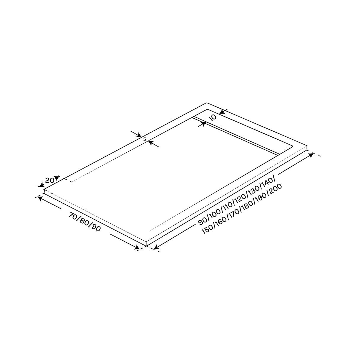 Placa ducha resina Draco - The Bath