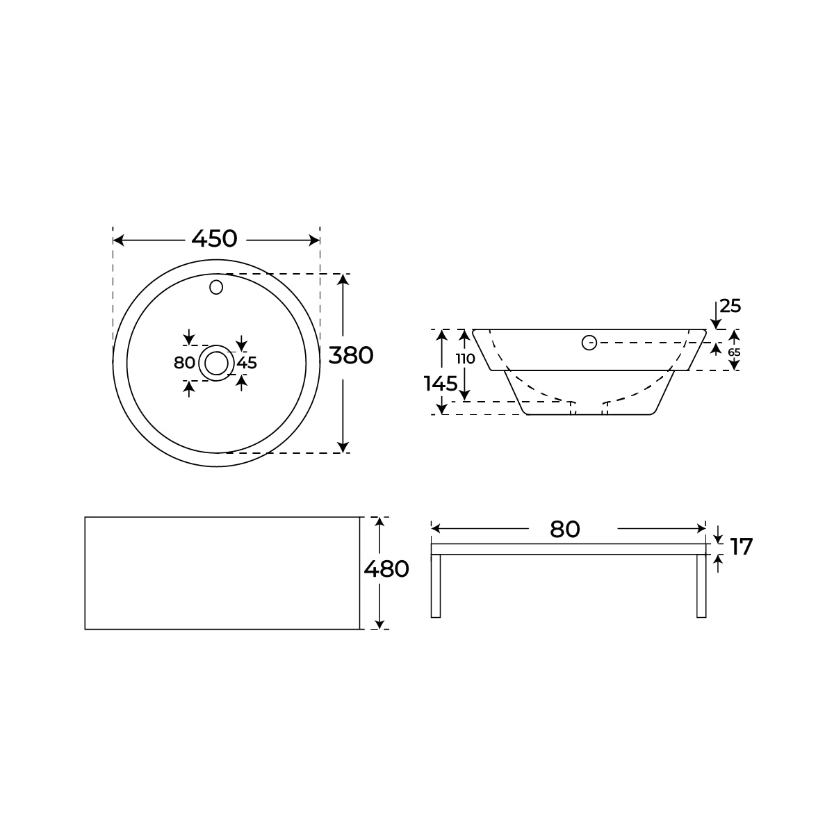Lavabo con encimera Saona Bowl