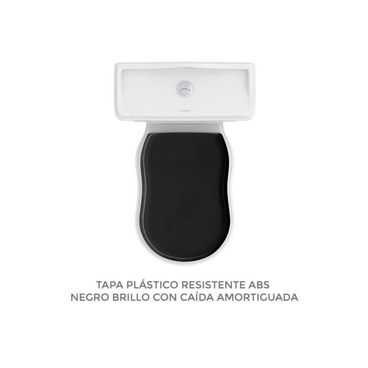 Tapa ABS negra Atenas con caída amortiguada y herrajes