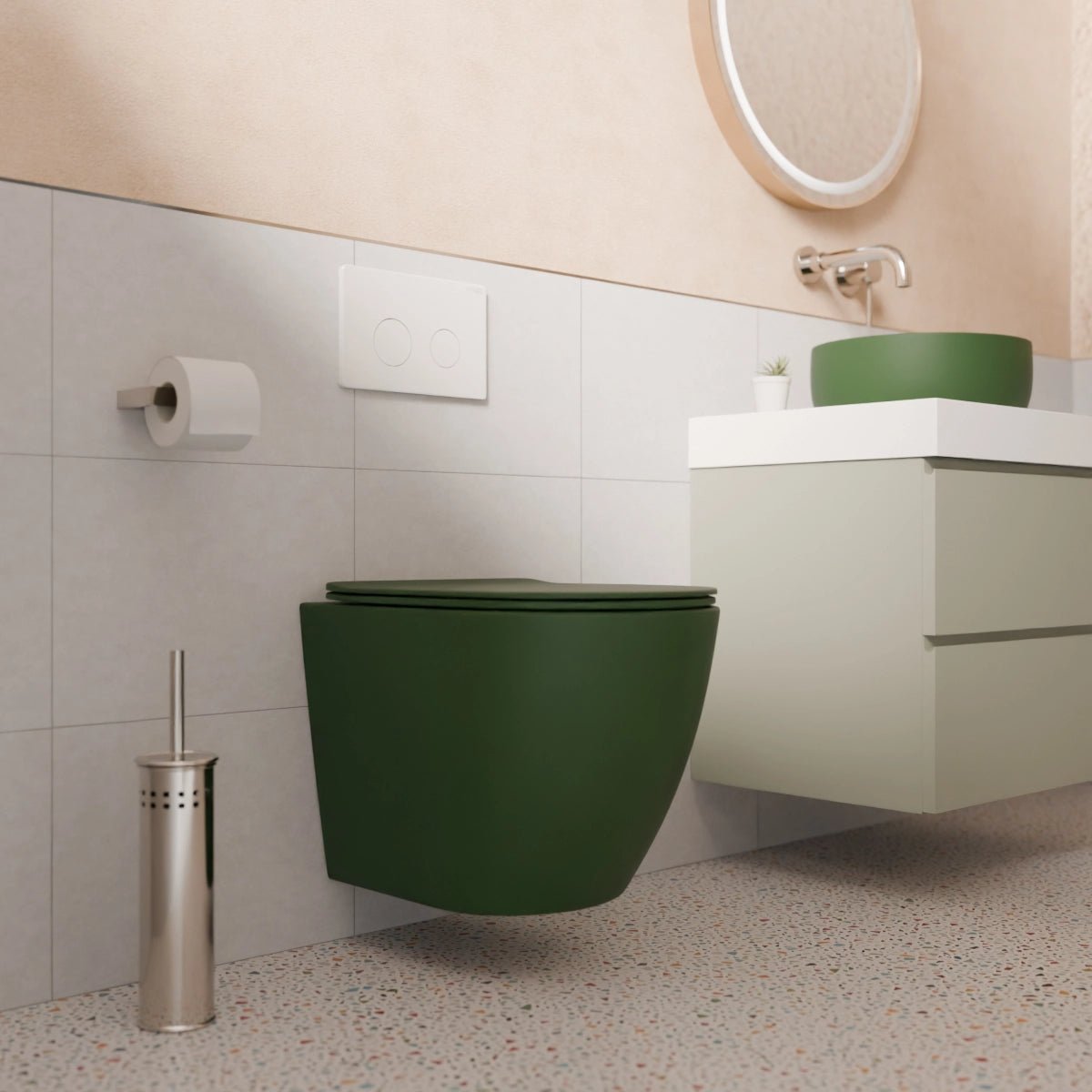 Inodoro verde oscuro suspendido Jana - Thebath